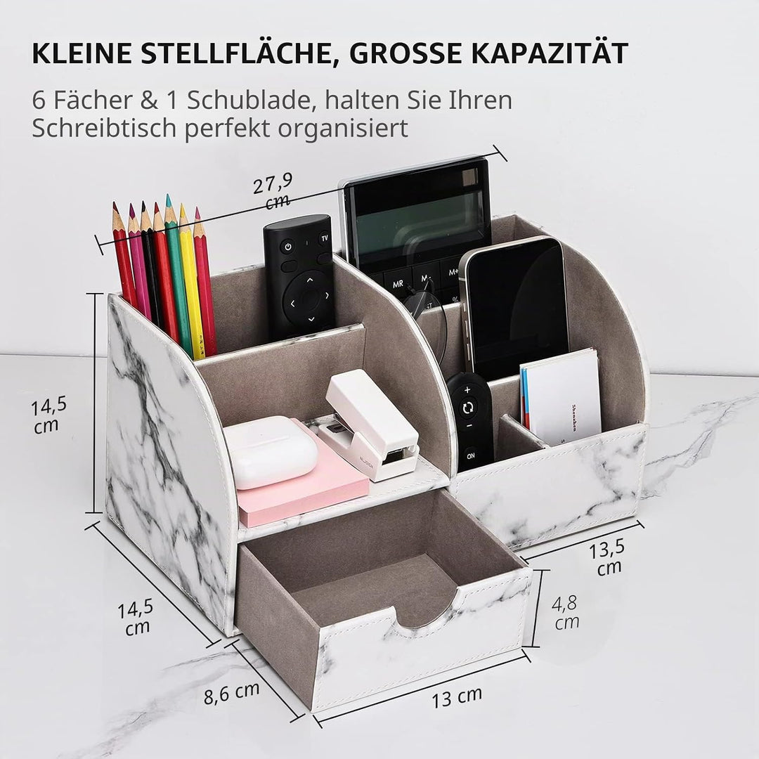 KINGFOM Büro Zubehör Schreibtisch, büroset schreibtisch set (Halb Pu-grauer Marmor), Marmor