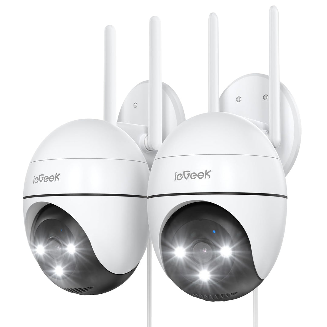 ieGeek 2K WLAN-Kamera für den Aussenbereich, 3 MP Nachtsicht in Farbe, 15 m, 360 ° PTZ, WLAN-Überwac