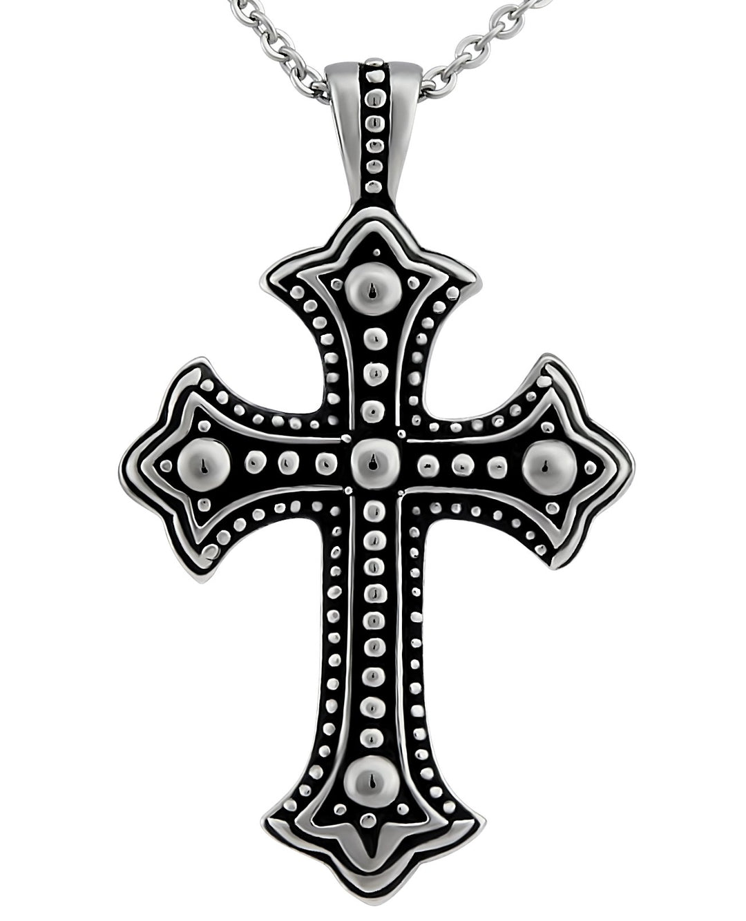 Hanessa Herren-Schmuck Edelstahl Halskette Kreuz Schwarz Jesus Christus Geschenk zu Weihnachten für