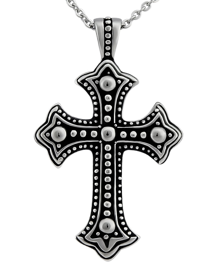 Hanessa Herren-Schmuck Edelstahl Halskette Kreuz Schwarz Jesus Christus Geschenk zu Weihnachten für