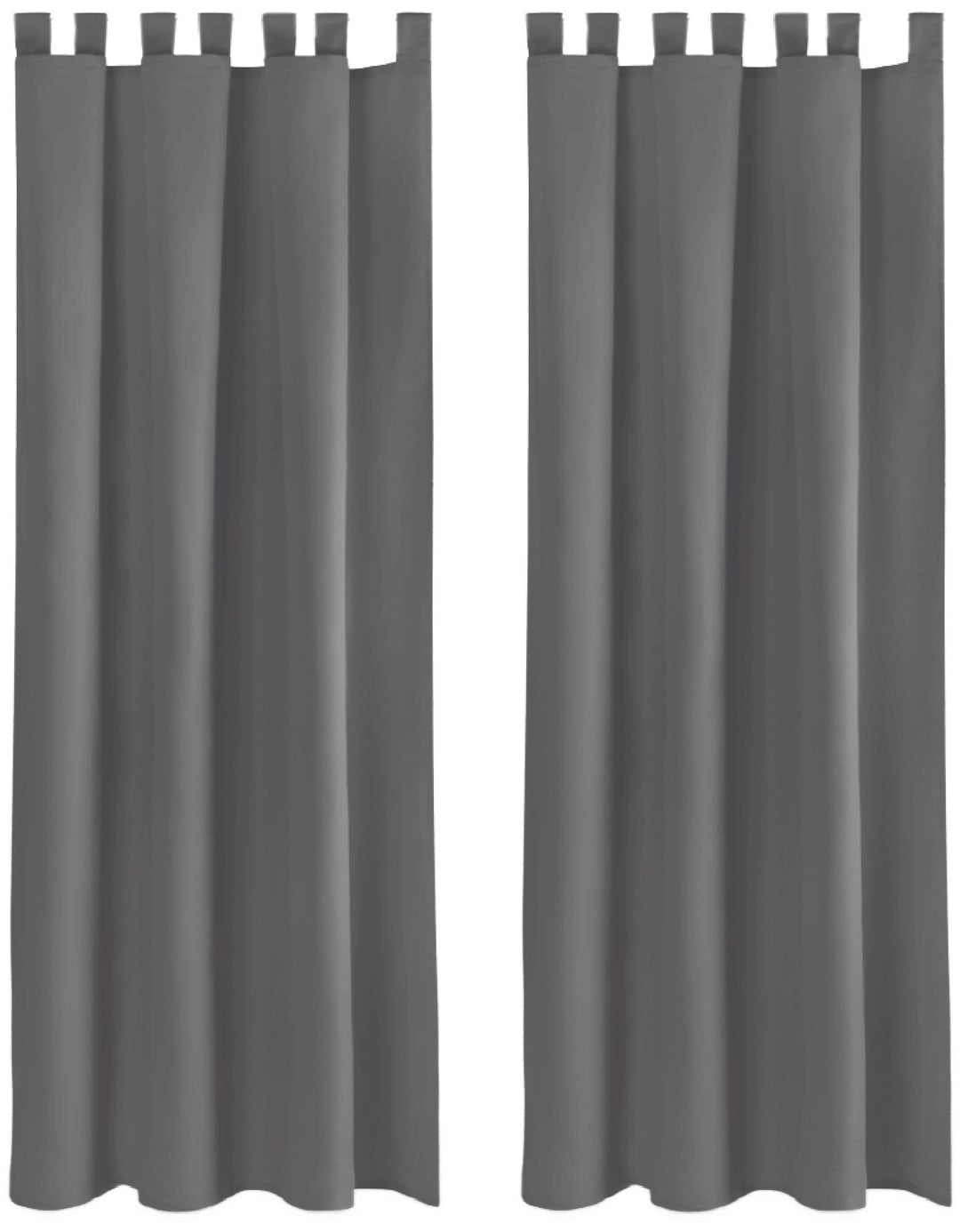Bestlivings Blickdichte Gardine im 2er Pack mit Schlaufen (140x145 cm/Anthrazit) + 2 Raffhalter, in