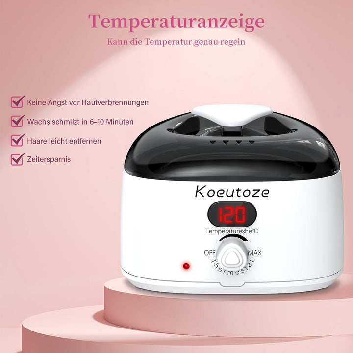 Waxing Set Professionell Wachsgerät mit Temperaturregelung, Wax Warmer für Damen & Herren, Enthaarun