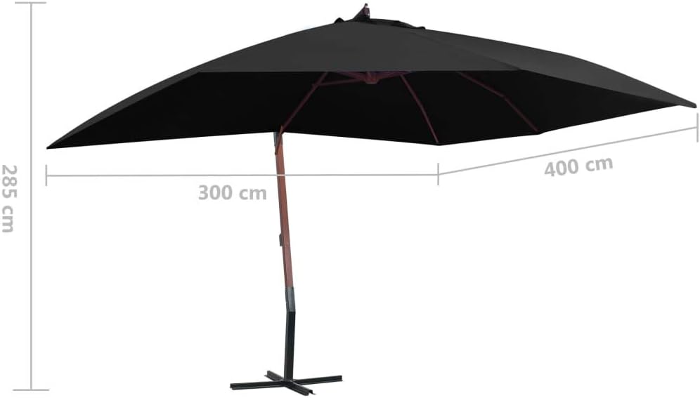 Goliraya Ampelschirm mit Holzmast Ampelsonnenschirm Terrassenschirm Marktschirm Gartenschirm Terrass