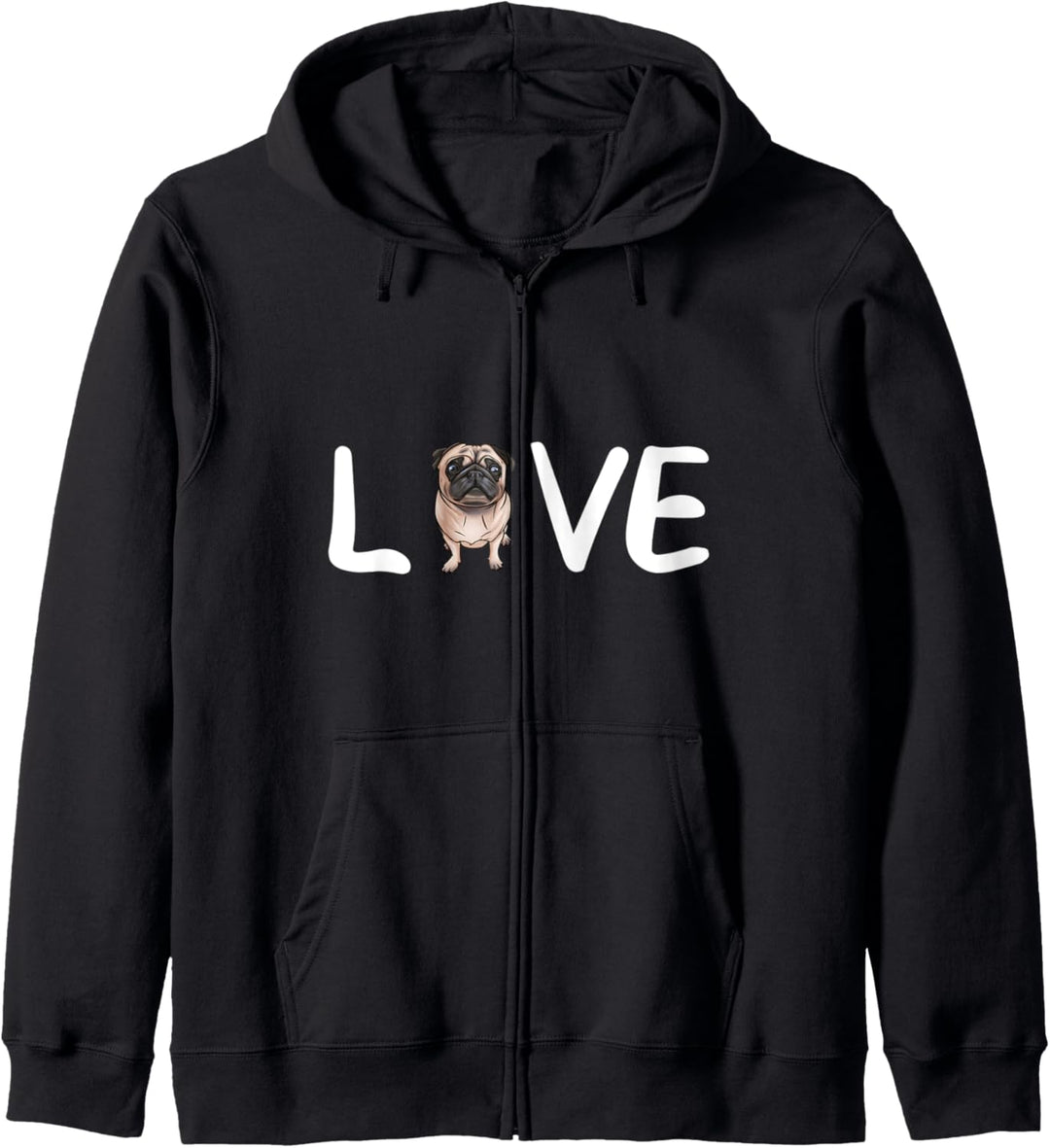 Pug Pulli Mops Mama Mops Liebe Herz Mops Love Kapuzenjacke