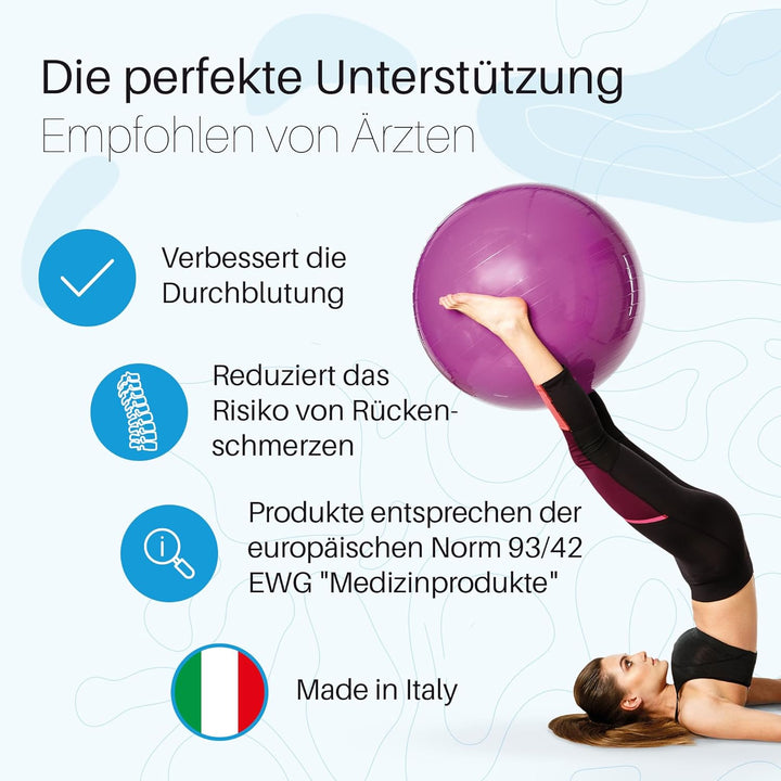 PEZZI Original Pezziball Standard m. Ballschale Sitzball 75cm Anthrazit, 75cm Anthrazit