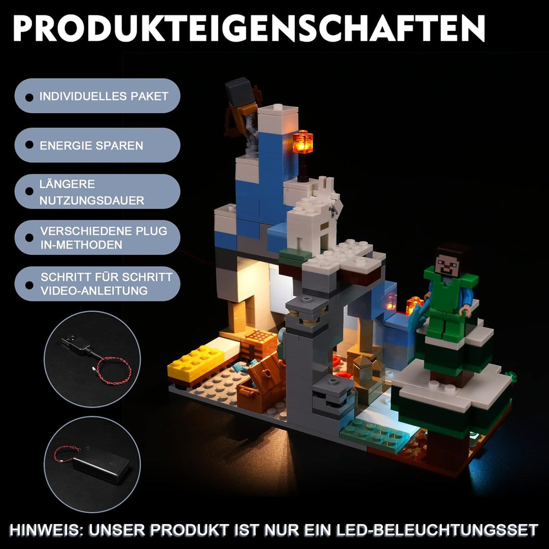 Led Beleuchtungsset für Lego Minecraft Die Vereisten Gipfel, Dekoration DIY Licht Set für Minecraft