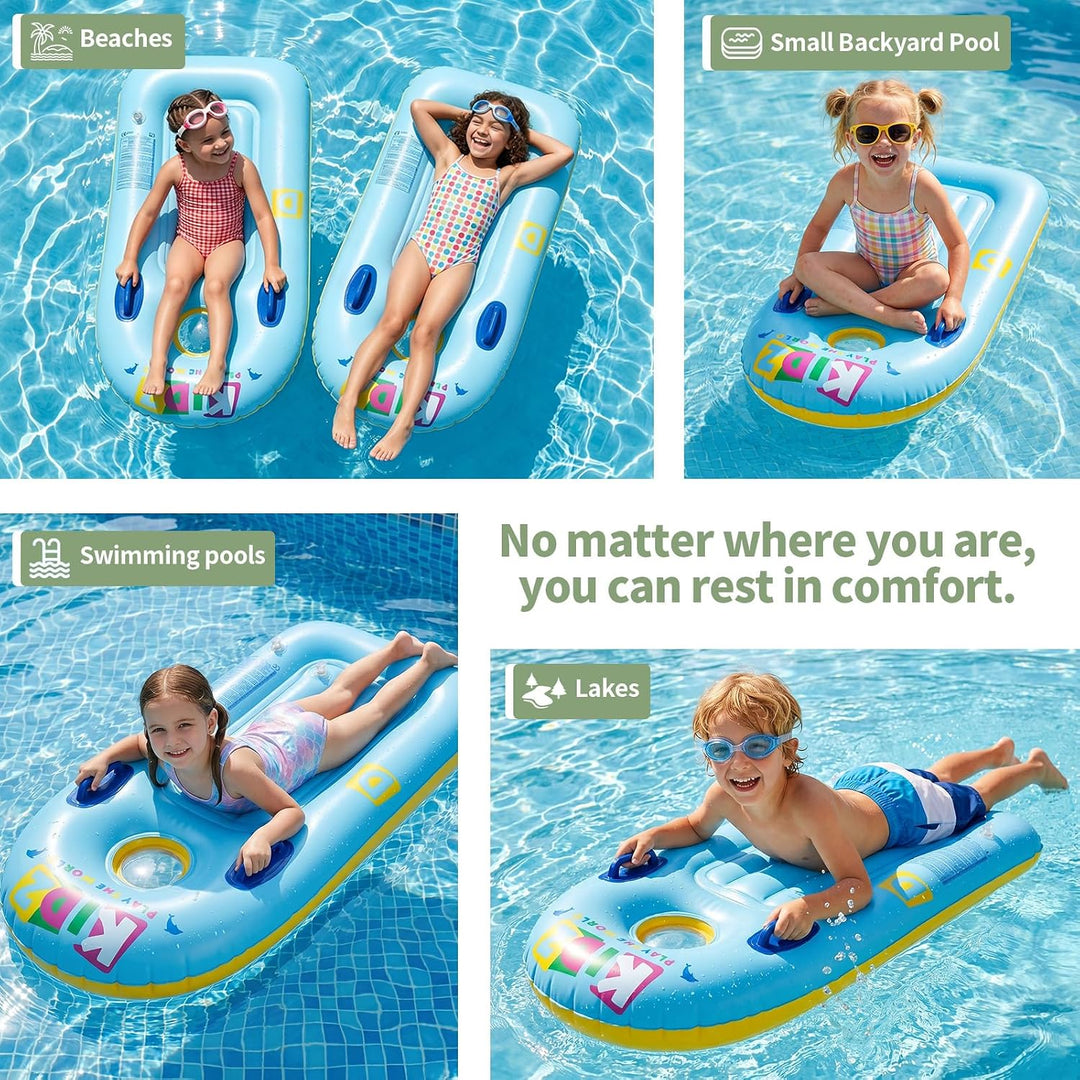Schwimmbrett Bodyboard Aufblasbar, Surfbrett Bodyboard mit Griffen, Schwimmhilfe Aufblasbar Kinder,