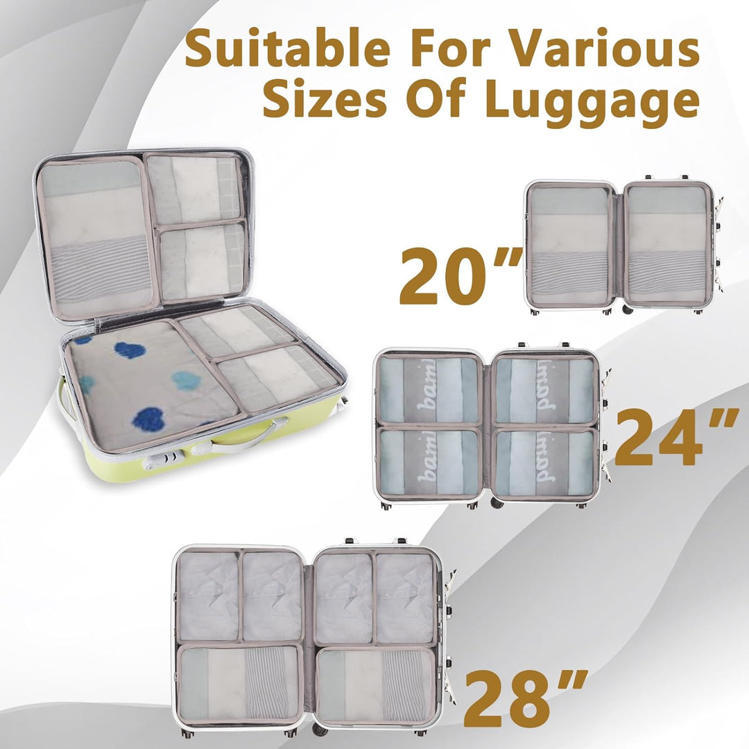 Grosse Koffer Organizer Set 12-teilig, Wasserdichte Packwürfel, Travel Organizer zum Gepäckpacken, F