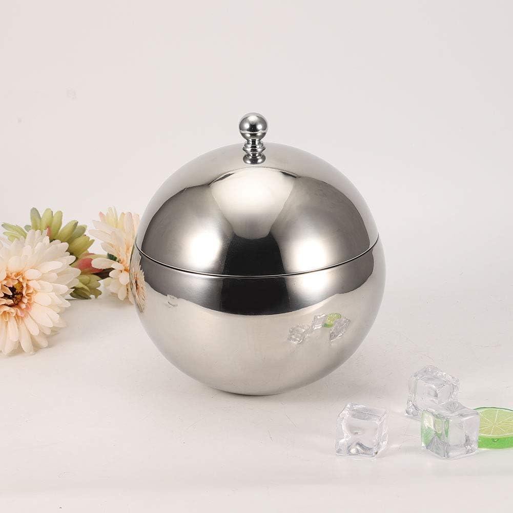 Alvinlite 2L Eiskübel mit Deckel, Eisbehälter für Eiswürfel, Edelstahl Behälter mit Deckel, Eiswürfe