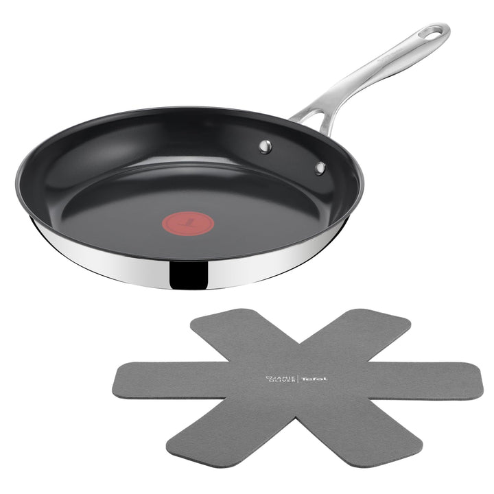 Jamie Oliver by TEFAL Direct Cook Bratpfanne 28 cm, inkl. Pfannenschoner, keramische Antihaftoberflä