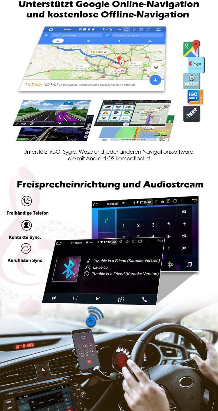 Erisin 8-Kern 4GB RAM 64GB ROM Android 11 Autoradio Bluetooth für Alfa Romeo Mito, Autoradio mit Nav