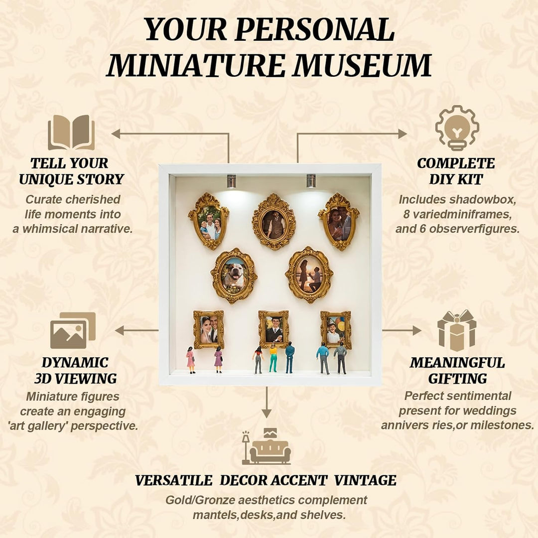 Diy Mini Museum Bilderrahmen Mini Bilderrahmen Vintage Figuren Menschen Museum Mit 8 Goldene Rahmen