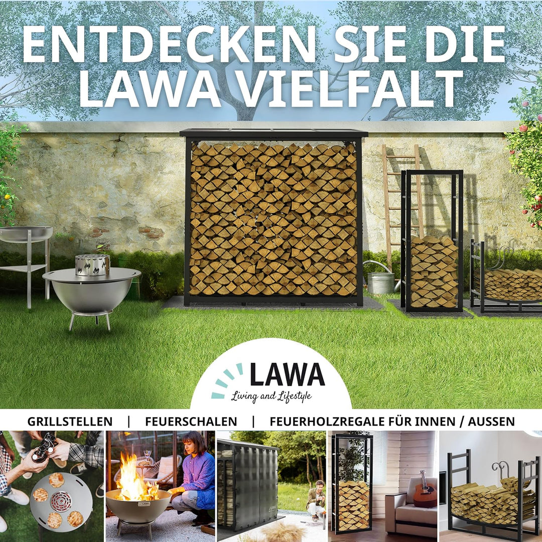 Kaminholzregal Metall 84x33x76 innen I aussen VERZINKT Ablage für Anzündholz Holzregal Brennholz Kam