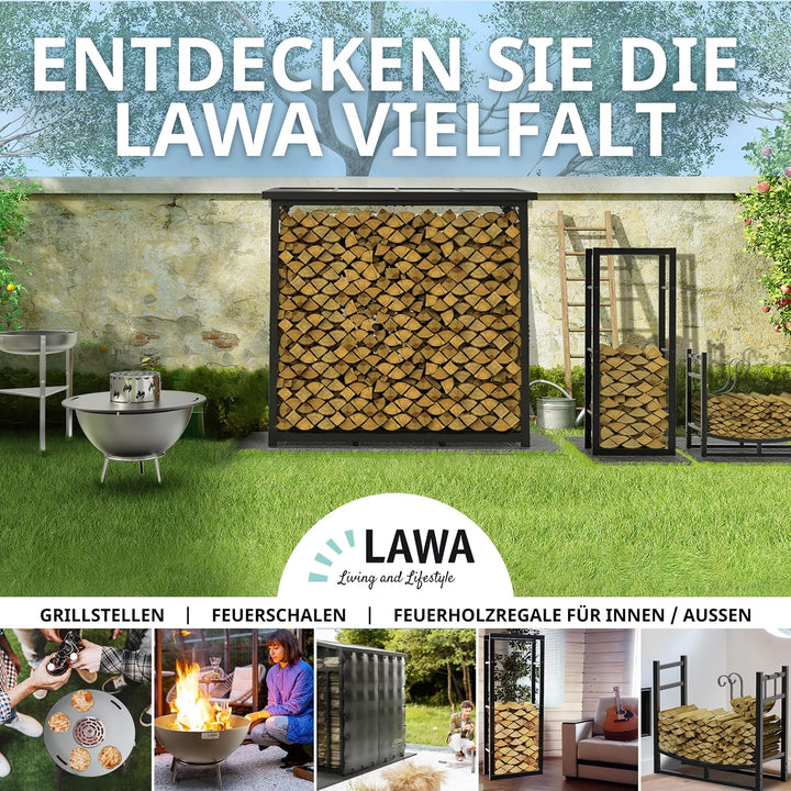 Kaminholzregal Metall 84x33x76 innen I aussen VERZINKT Ablage für Anzündholz Holzregal Brennholz Kam