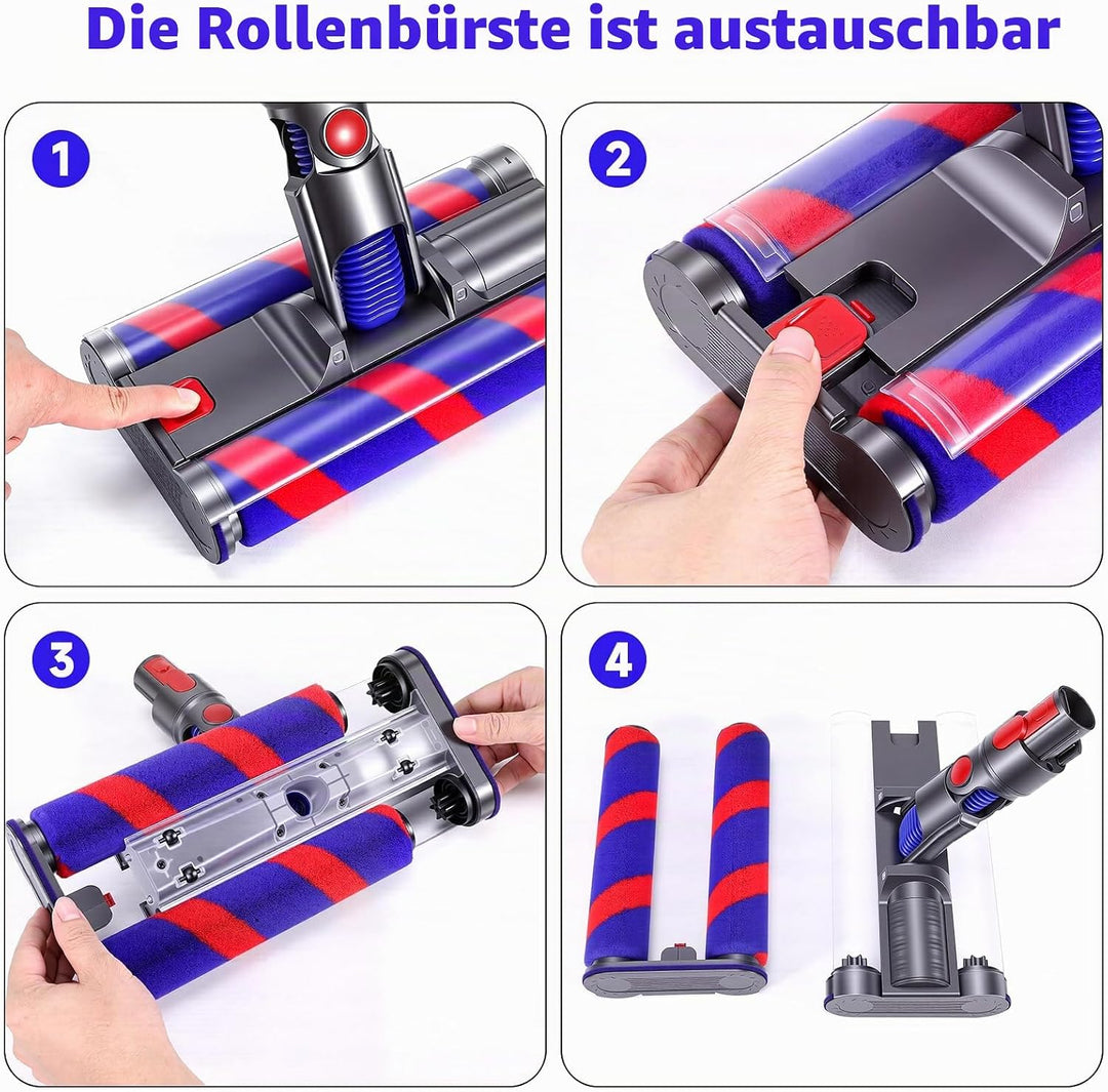 Weiche Walzenbürste Kompatibel mit den Staubsaugern Dyson V7, V8, V10, V11 Ersatzteile mit Frontbele
