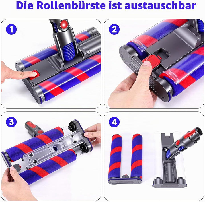 Weiche Walzenbürste Kompatibel mit den Staubsaugern Dyson V7, V8, V10, V11 Ersatzteile mit Frontbele