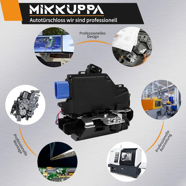 MIKKUPPA Türschloss Vorne Links für VW Golf 5, 3D1837015 Schloss Stellmotor mit Zentralverriegelung