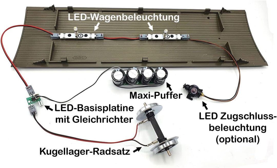 ML-Train Radsatz 35 mm kugelgelagert stromführend aus Edelstahl - Integrierter Stromabnehmer - Wie 3