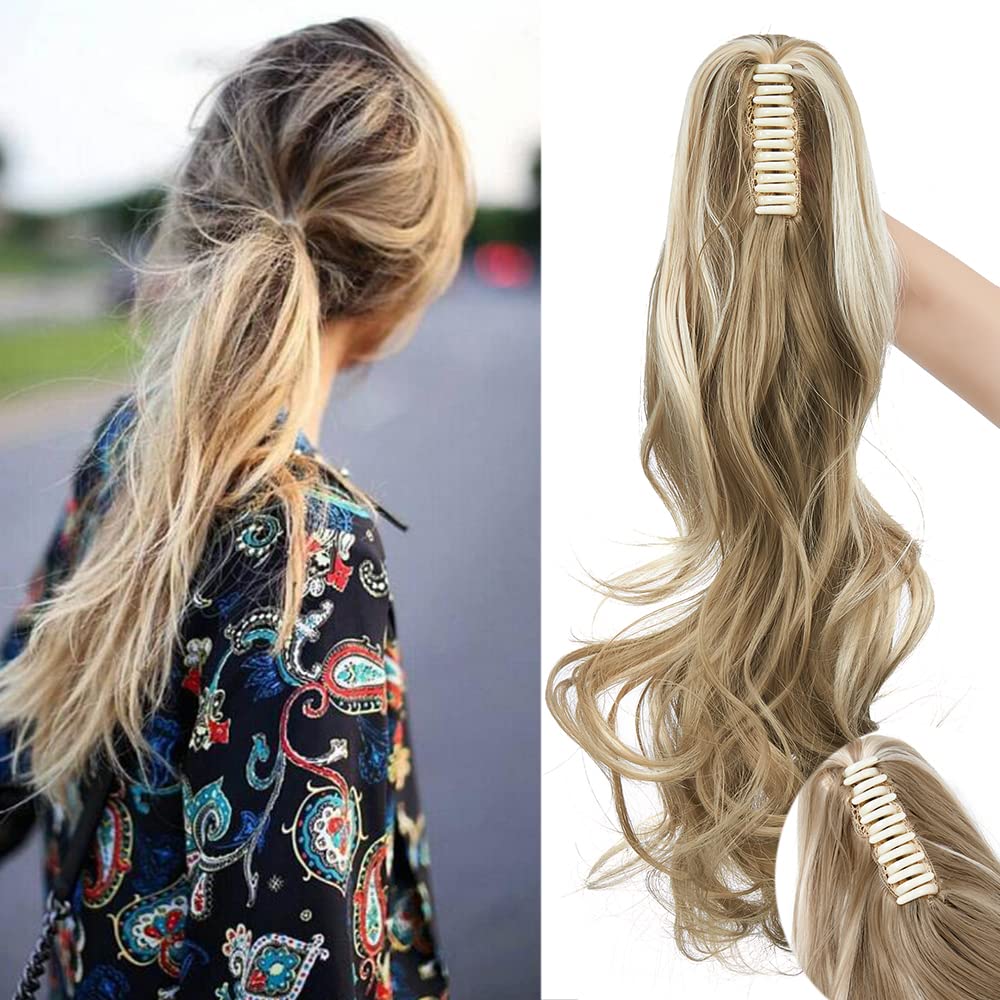 SEGO 45cm Pferdeschwanz Haarverlängerung Ponytail Haarteil Zopf Clip in Extensions Voluminös Claw on