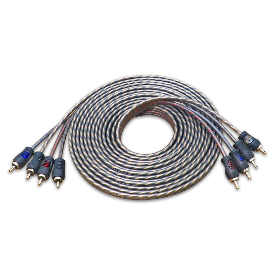 RECOIL RCI417 100% sauerstofffreies Kupfer, 5,2 m, 4-Kanal-Cinch-Audiokabel, Twisted Pair mit Rausch