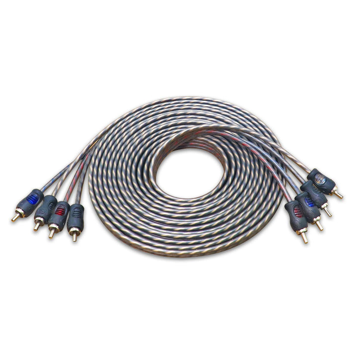 RECOIL RCI417 100% sauerstofffreies Kupfer, 5,2 m, 4-Kanal-Cinch-Audiokabel, Twisted Pair mit Rausch