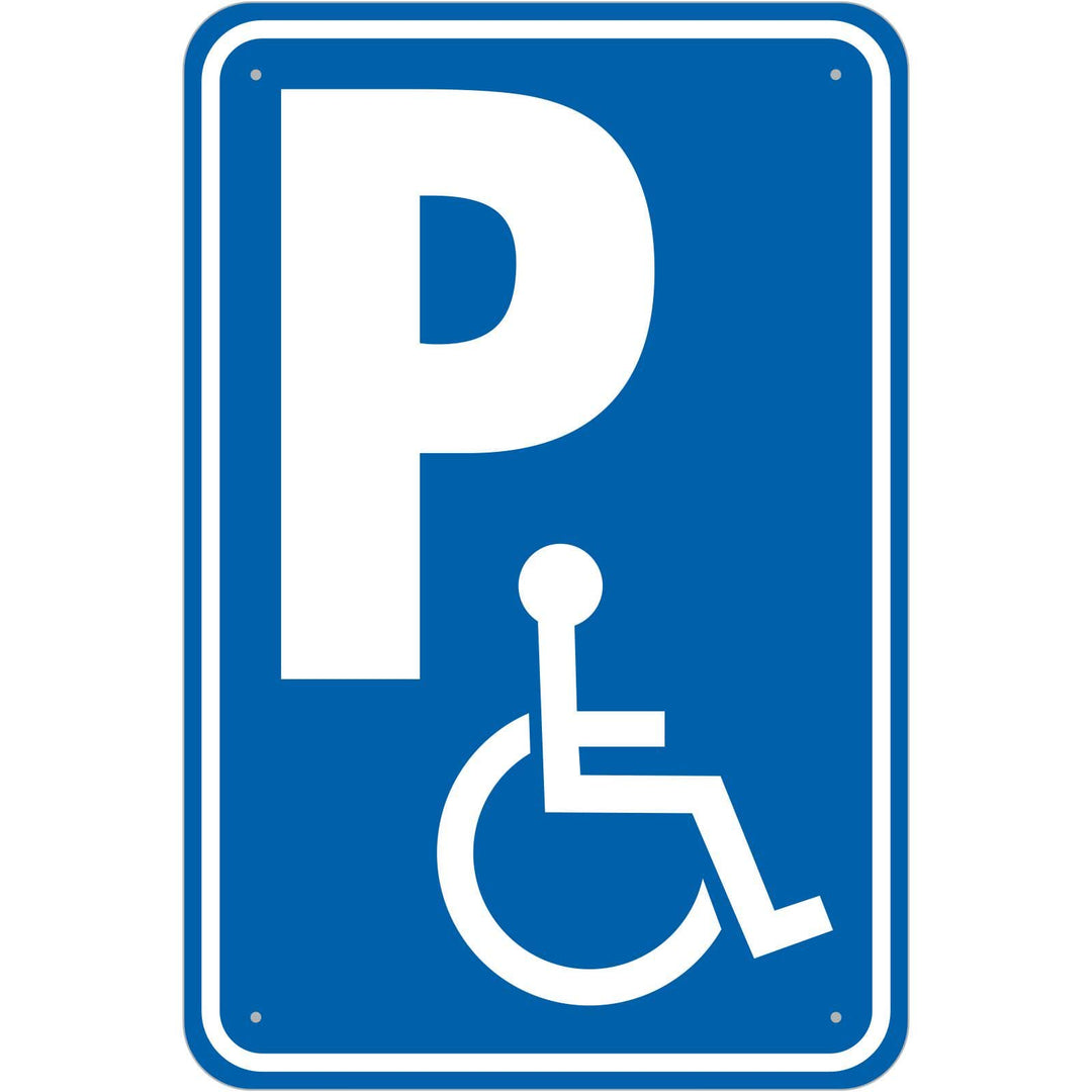 Schild Behinderten Parkplatz 400 x 600 mm aus Aluminium-Verbundmaterial 3mm stark Schild 40 X 60 Cm,