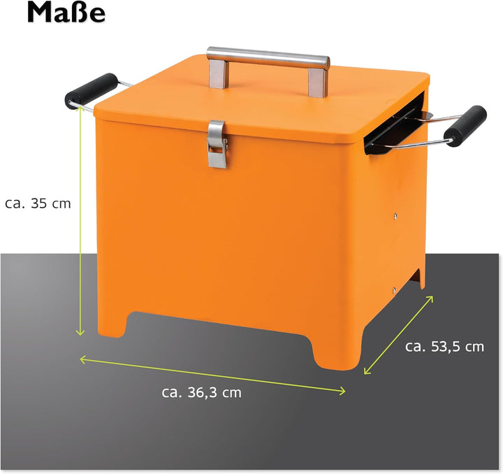 tepro Holzkohlegrill Chill&Grill Cube orange, Grillfläche: ca. 31,5 x 31,5 cm, Orange