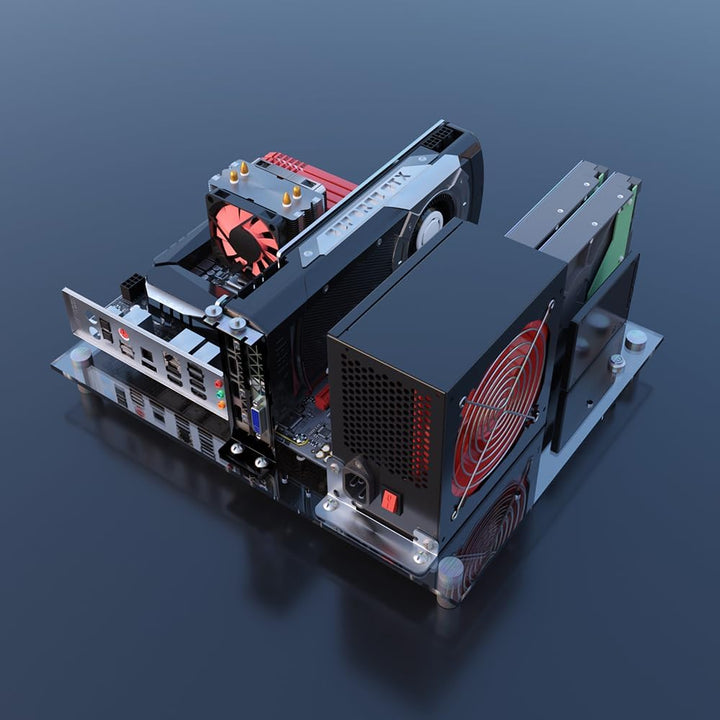 DALAIBUKESI DIY Gaming Computer Open Case Acryl Open Chassis Rack Support Motherboards ATX M-ATX ITX