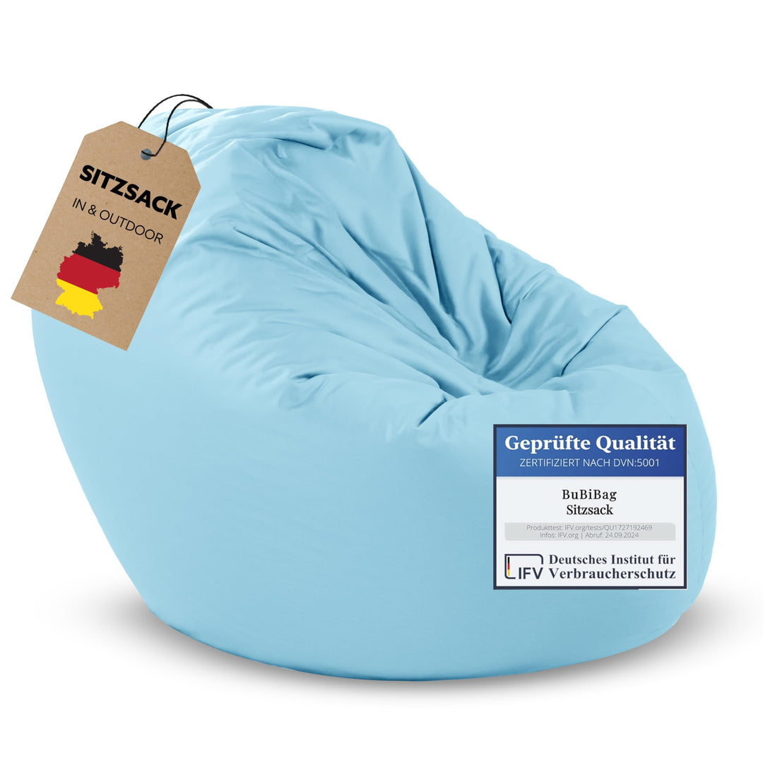 BuBiBag 2in1 Sitzsack L - XXL mit Füllung für Kinder &amp; Erwachsene, Gaming Beanbag &amp; Bodenkissen für