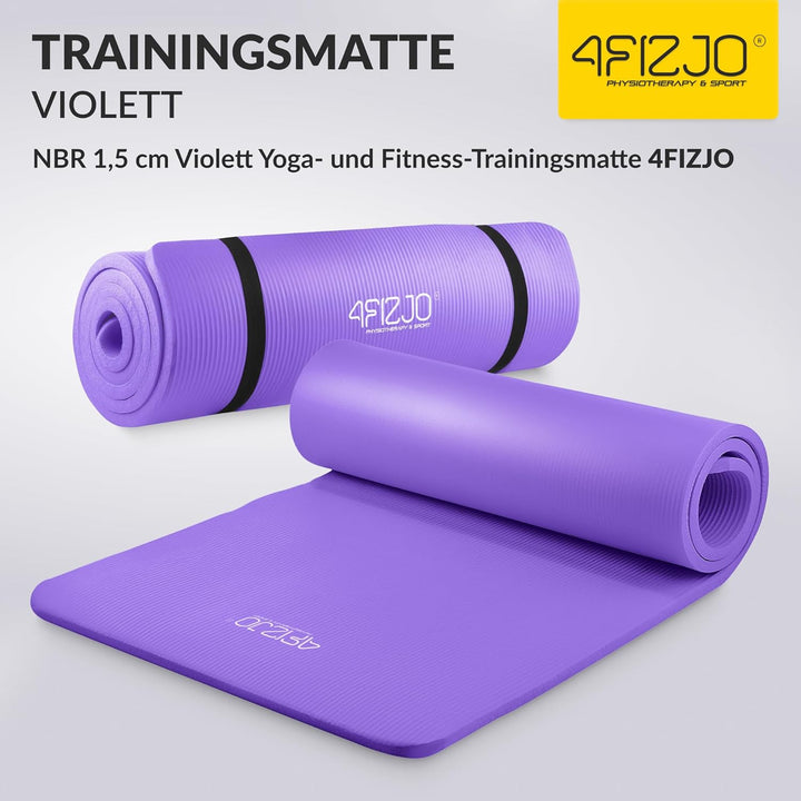 Fitnessmatte mit Tragegurt, Abm. 180x60 cm, NBR-Schaumstoff, Rutschfest, Komfort, In & Outdor, Pilat