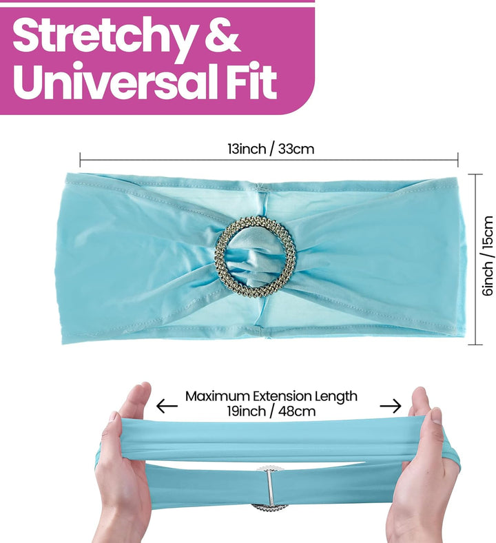Weddecor Stuhldekoration, elastisches Stuhlband, Stuhlschärpe aus Spandex mit Schiebeschnalle, für H
