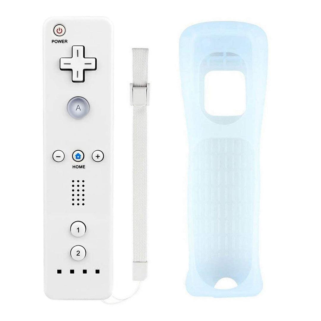 Atopoo Wii Fernbedienung, Ersatz Fernbedienung Game Controller mit Silikonhülle und Handgelenkschlau