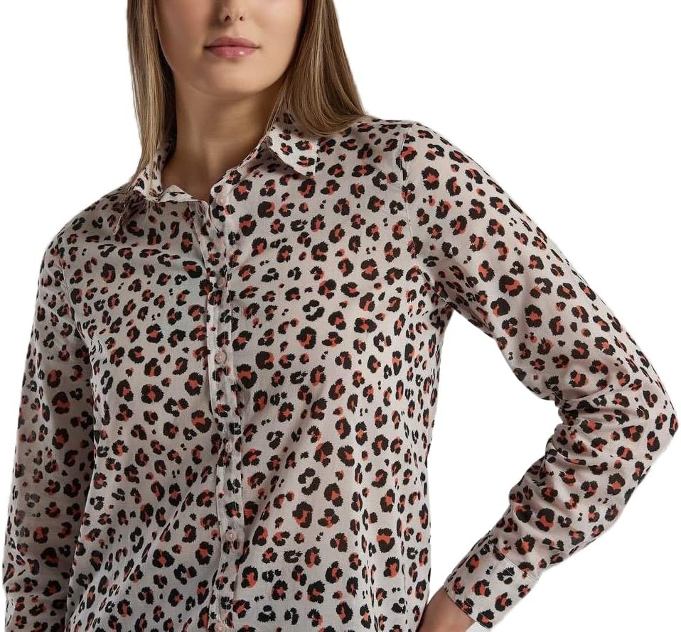 United Colors of Benetton Damen Hemd XS Hellrosa mit Muster 70 Qm, XS Hellrosa mit Muster 70 Qm