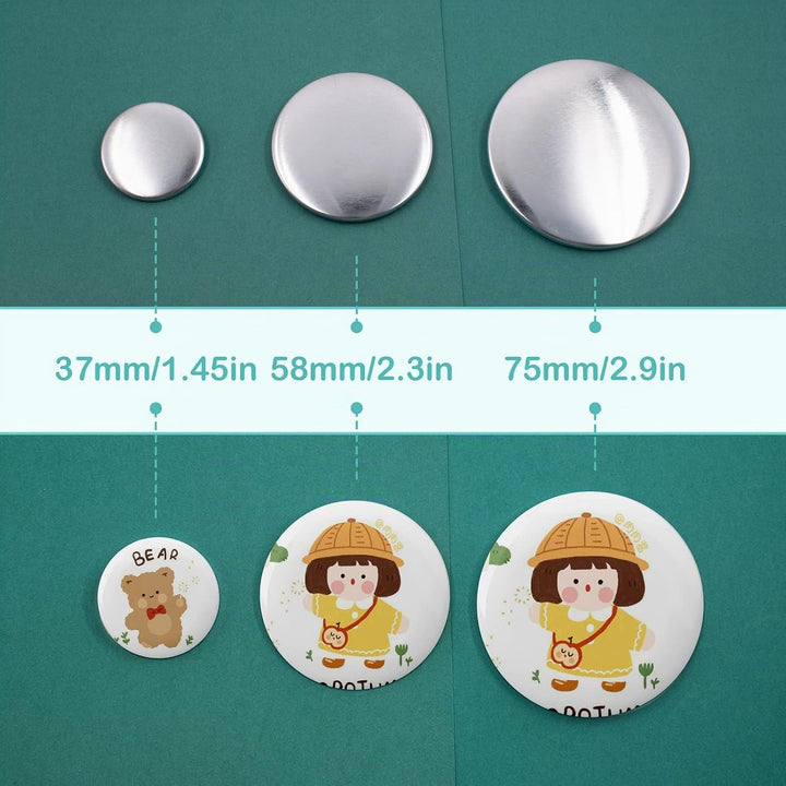100 Stück 75mm Leere Schaltfläche Abzeichen Button Abzeichen Teile Set Runde Knopfteile Supplies But