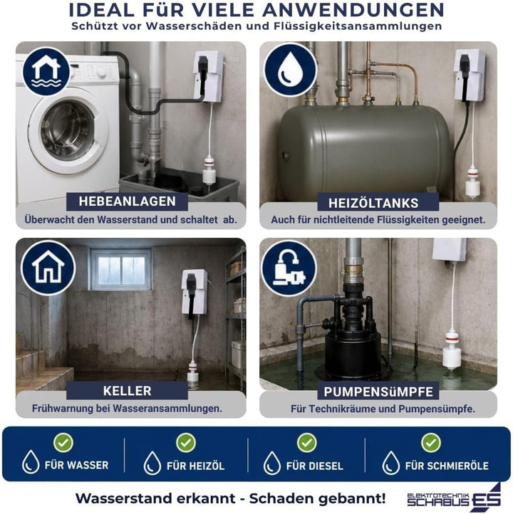Schabus Aquastop SHT 226 mit Schwimmerschalter, netzbetrieben (B x H x T) 57 x 121 x 38 mm, (B x H x