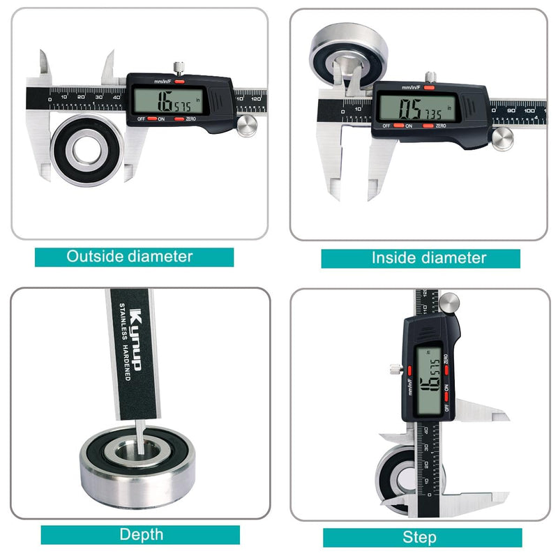 Kynup Messschieber Digital, 150mm / 6-Zoll Digitale Schieblehre Messgerät mit grossem LCD-Display fü
