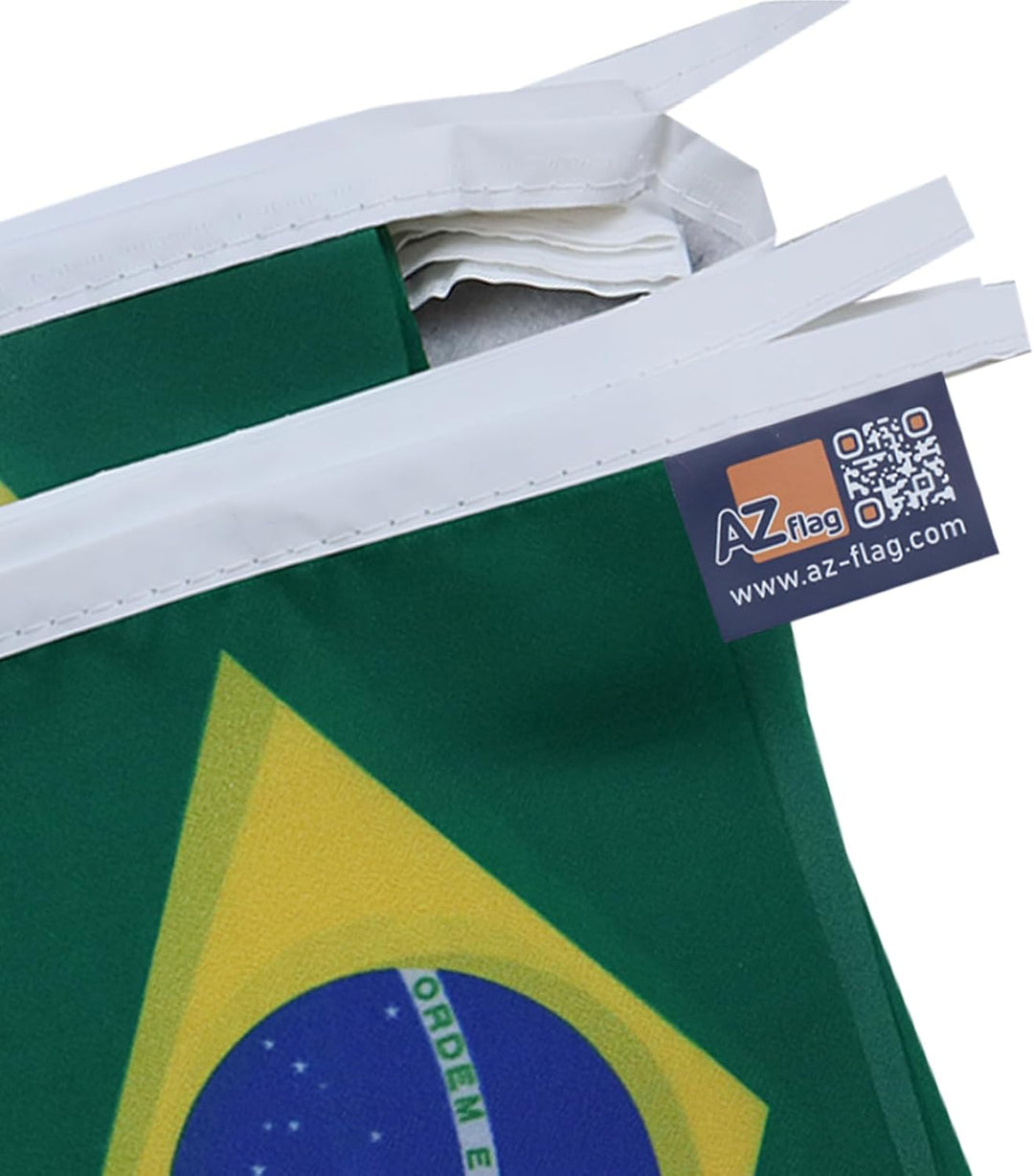 AZ FLAG FAHNENKETTE BRASILIEN 12 Meter mit 20 flaggen 45x30cm- BRASILIANISCHE Girlande Flaggenkette