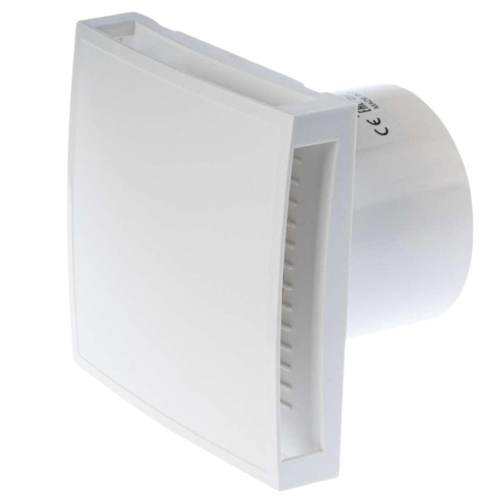 EUROPLAST Ø 125mm Bad-Lüfter mit Timer - mit Weiss Front, Leise Ventilator - Fan zur Belüftung Ø 125