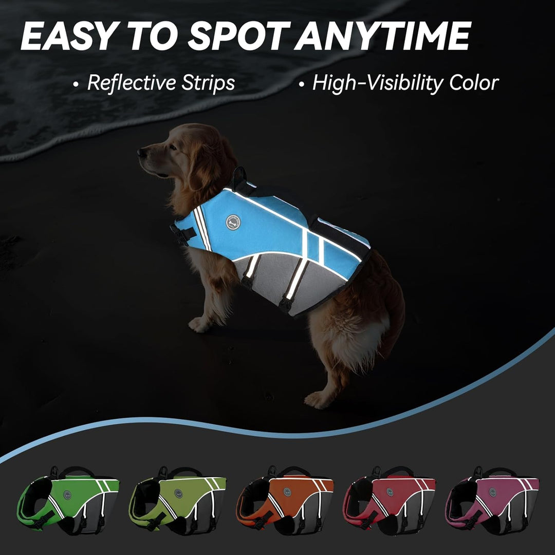 VIVAGLORY Sports Style Hundeschwimmweste, Rettungswesten Für Hunde Bootfahren, Auftrieb & Schwimmhil