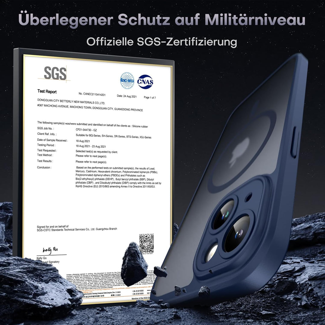 TOCOL 3 in 1 für iPhone 13 Hülle für MagSafe, Vollständiger Kameraschutz Stossfest Kratzfest Magneti