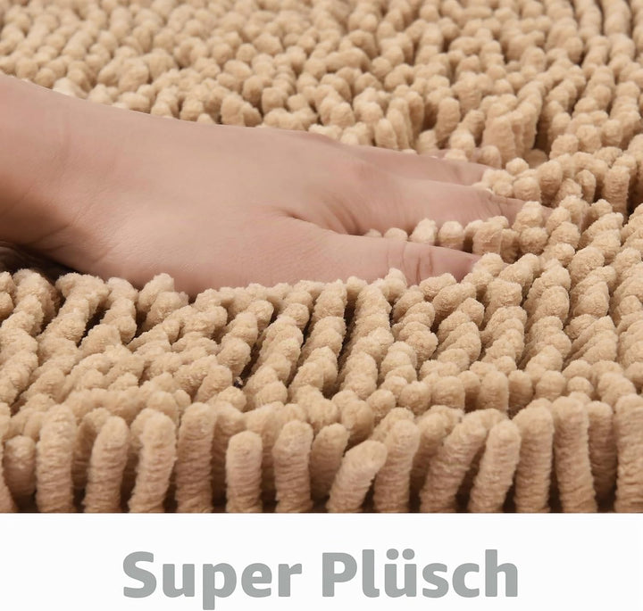 FCSDETAIL rutschfeste, Hochflor Badteppiche 60 x 90 cm, Maschinenwaschbare Badematte, Badvorleger mi