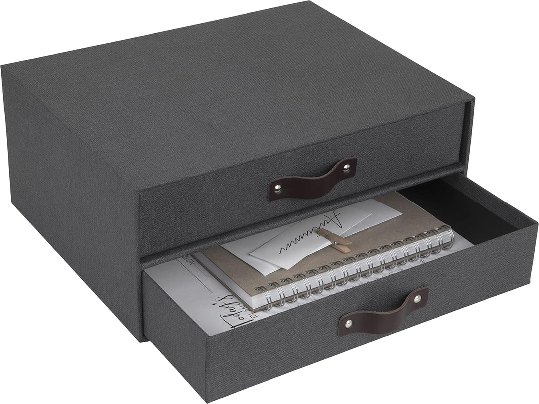 Bigso Box of Sweden Mini-Kommode für Dokumente und Büromaterial – Schreibtisch-Organizer mit 2 Schub