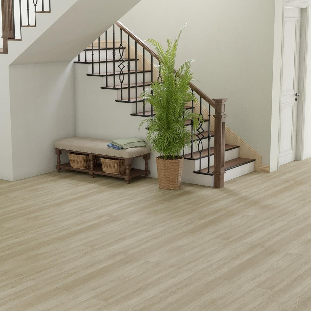 Oxdigi PVC Bodenbelag Selbstklebende 3 m², Holzoptik Vinylboden Bodenfliesen für Eingangstür, Wohnzi