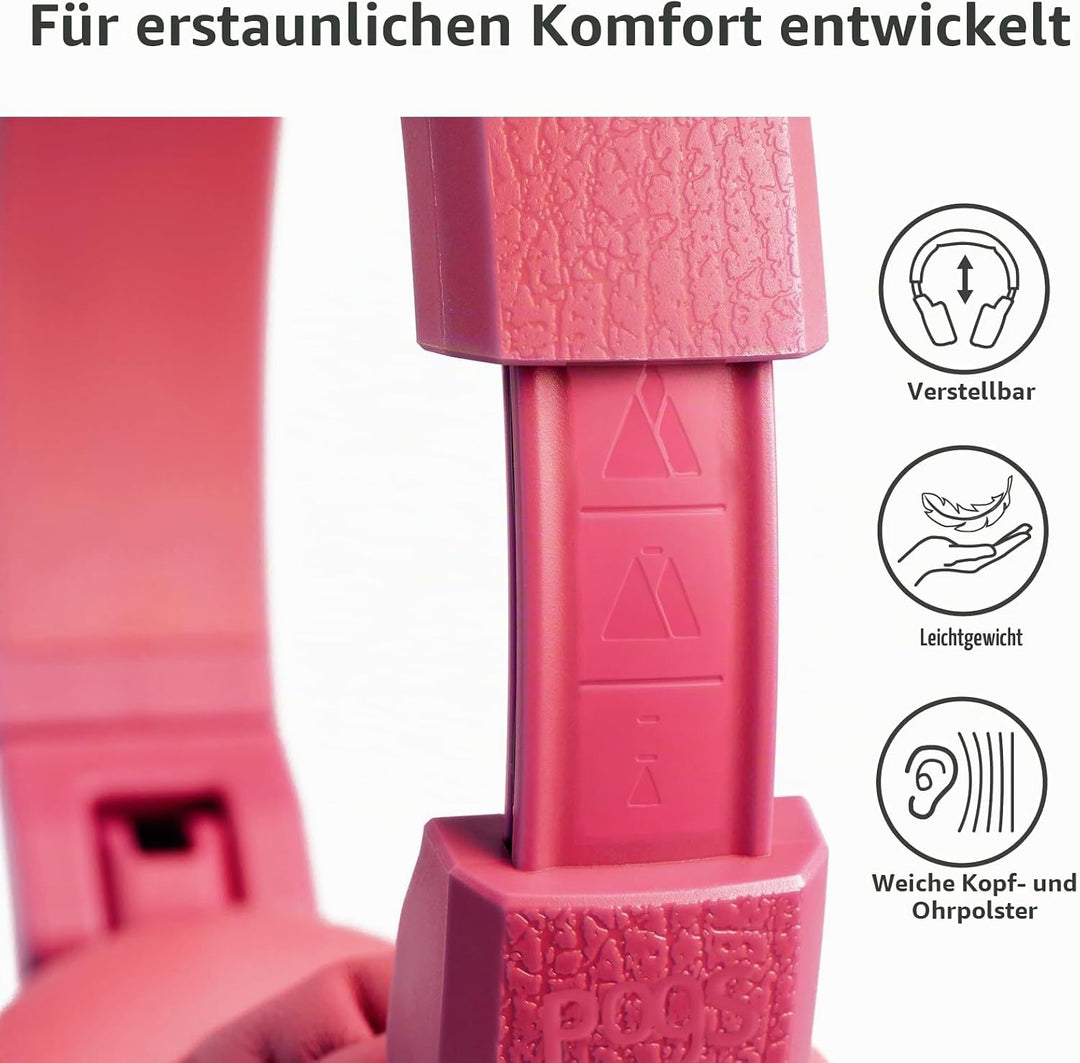 POGS-Kinderkopfhörer mit Kabel | The Elephant 2 | Faltbarer robuster Kinderkopfhörer ab 3 Jahren | L