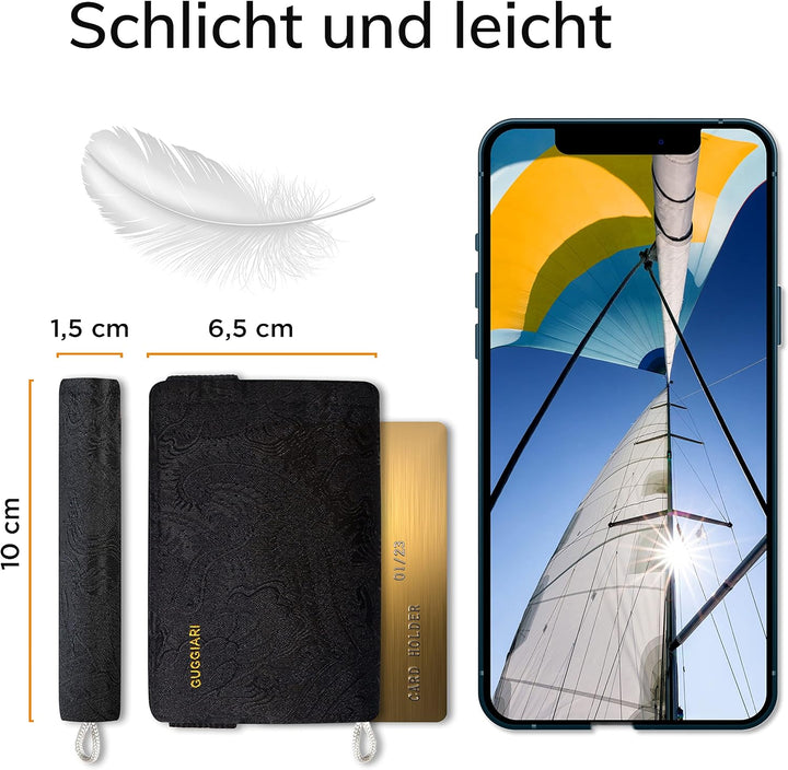 GUGGIARI® Slim Wallet mit RFID Schutz für Kreditkarten-, Bargeld- und Schlüsselhalter - Kartenetui H