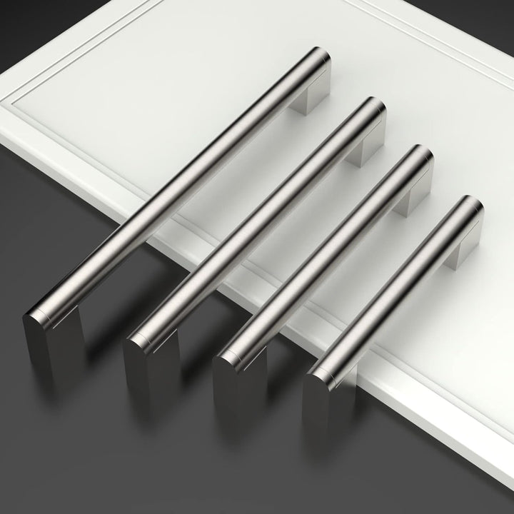 Amerdeco 10 Stück Möbelgriffe Edelstahl Gebürsteter Nickel 256mm Lochabstand Schrankgriffe für Küche