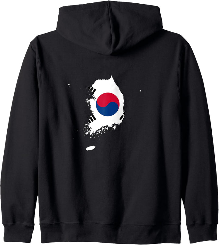 Südkorea Country Outline On Flag Kapuzenjacke