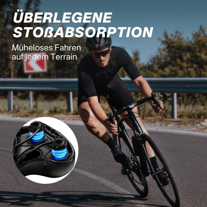 YOUNGDO Fahrradsattel, Gel Fahrradsitz, breiter, weicher, komfortabel atmungsaktiv stossdämpfend, Er