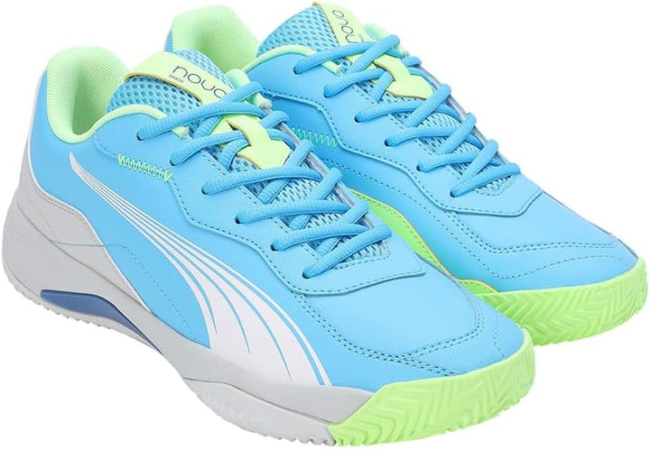 PUMA Unisex Nova Smash Tennis Shoe, Luminous Blue Puma White Glacial Gray