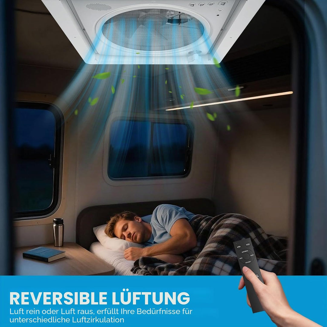 2012 Voice-Activated Max Air Belüftung für Wohnmobil Dachventilator Dachlüfter Reversibler Abluftven